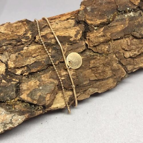 feines Fusskettchen mit Anhänger - Gold