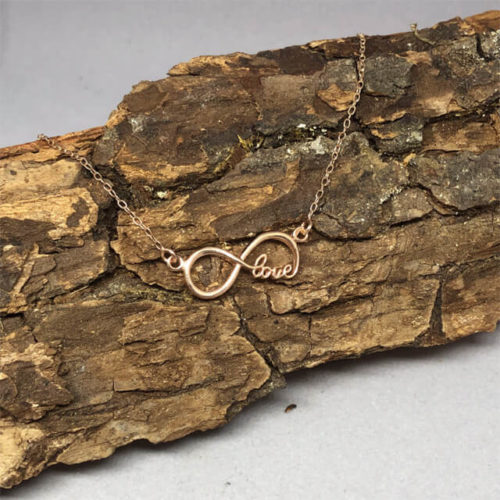 Halskette Silber mit Love Infinitiy Zeichen - Rose Gold